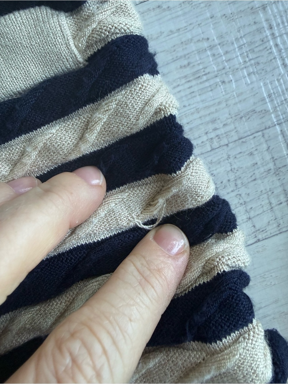 EENK Letter Project Striped Cable Knit Vest Cardigan Detachable Sleeves S - Picture 7 of 9
